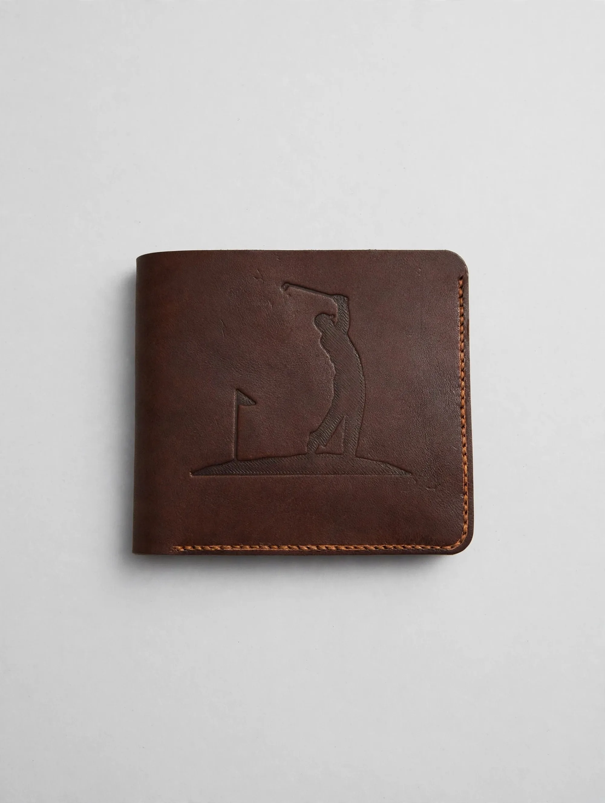 Golfer silhouette stamped bifold wallet
