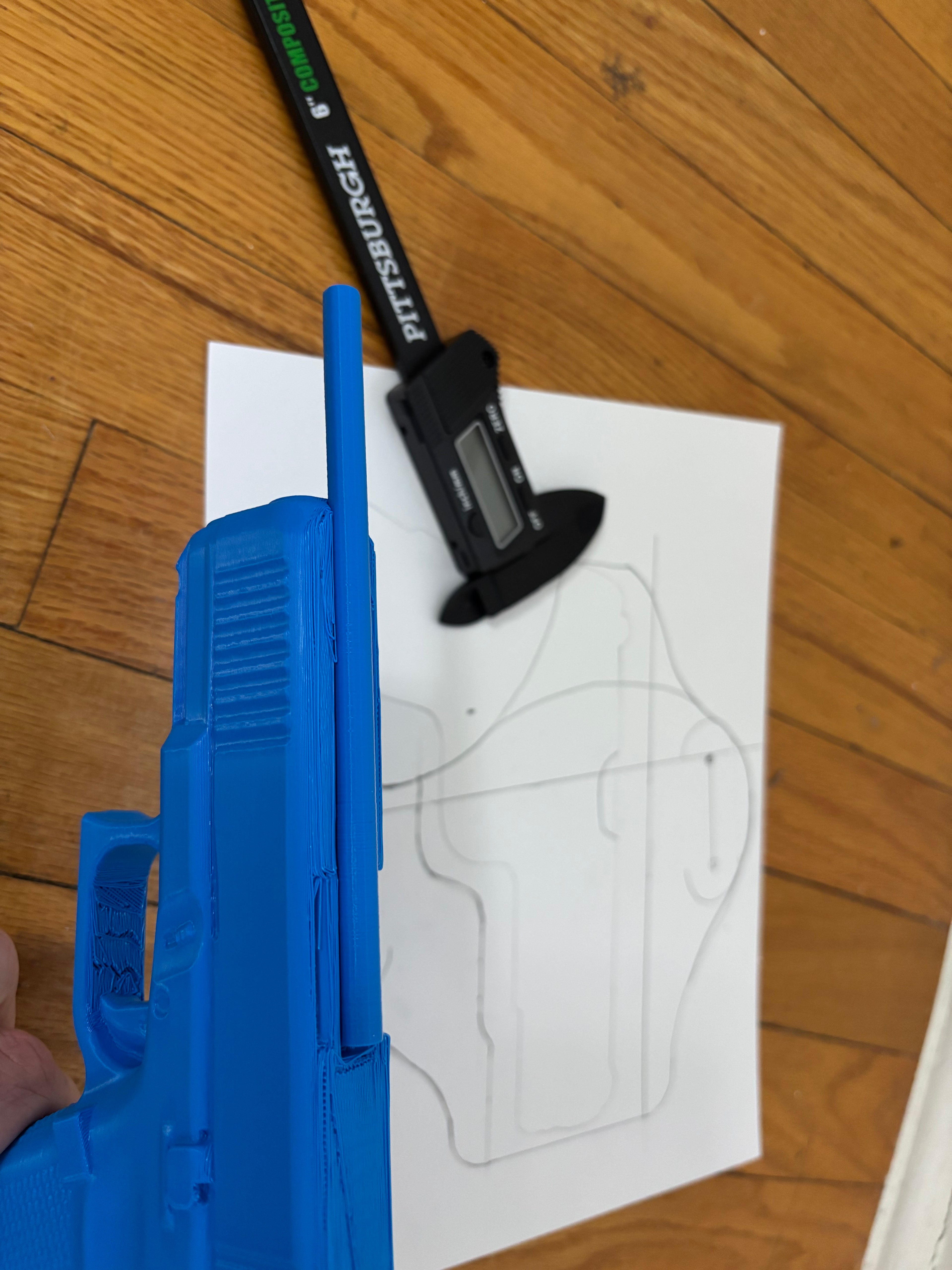 Glock 45 Gen 5 9mm 1:1 model/replica pistol with sight channel and sight channel tool for leather holster making