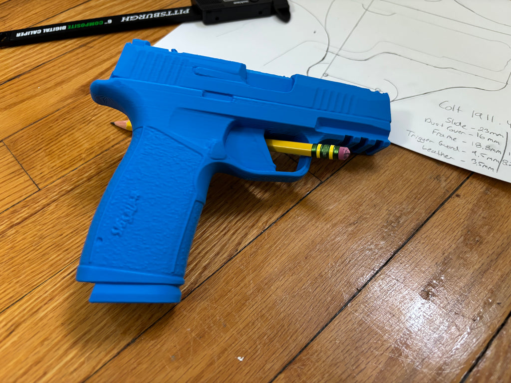 Sig P365 XMacro 1:1 model/replica with sight channel and sight channel tool for leather holster making